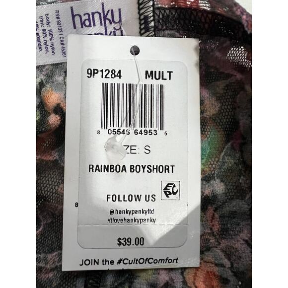 HANKY PANKY 'RAINBOA' STRETCH LACE MULTI ANIMAL PRINT BOYSHORT SIZE SMALL NEW! - Picture 6 of 7
